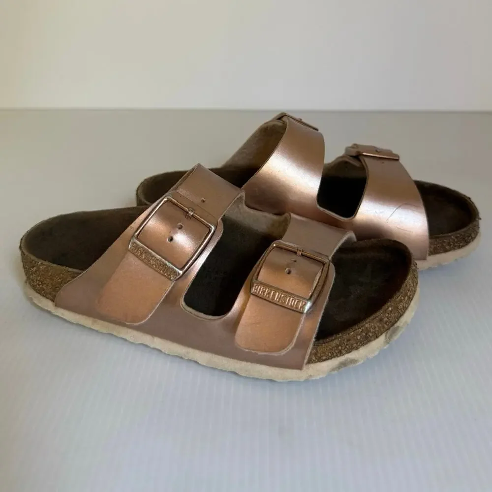 Birkenstock  Kids Sandals Rose Gold Arizona Copper Metallic EU 29 US Kids 11 - Picture 3 of 13